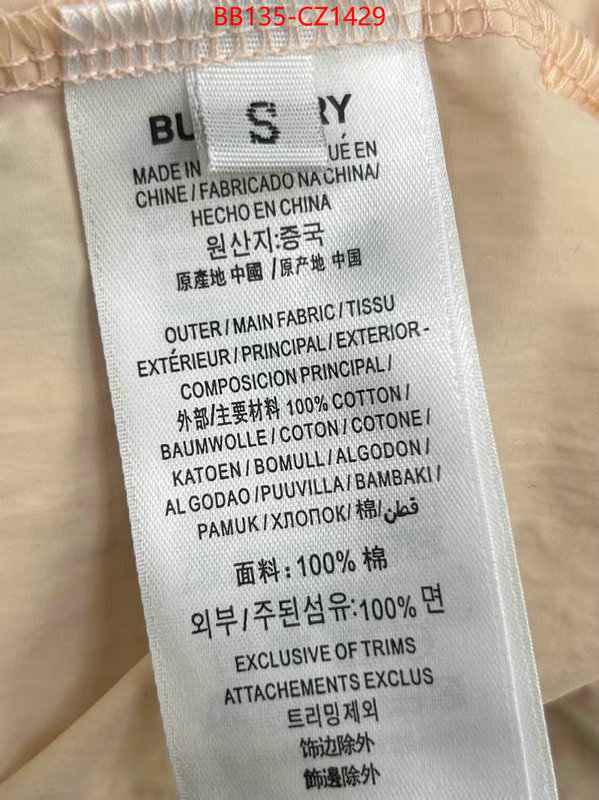 Clothing-Burberry luxury fashion replica designers ID: CZ1429 $: 135USD