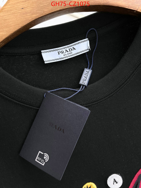 Clothing-Prada highest quality replica ID: CZ1075 $: 75USD
