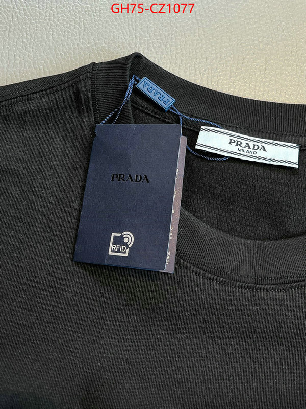 Clothing-Prada how to find designer replica ID: CZ1077 $: 75USD