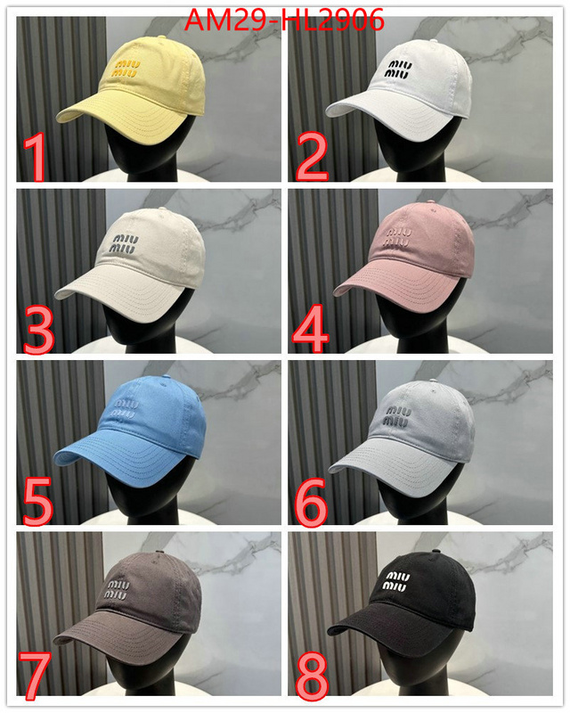 Cap(Hat)-Miu Miu aaaaa+ replica designer ID: HL2906 $: 29USD