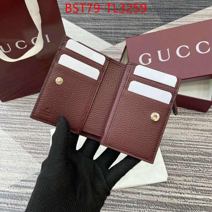 Gucci Bags(TOP)-Wallet- fake designer ID: TL3259 $: 79USD,