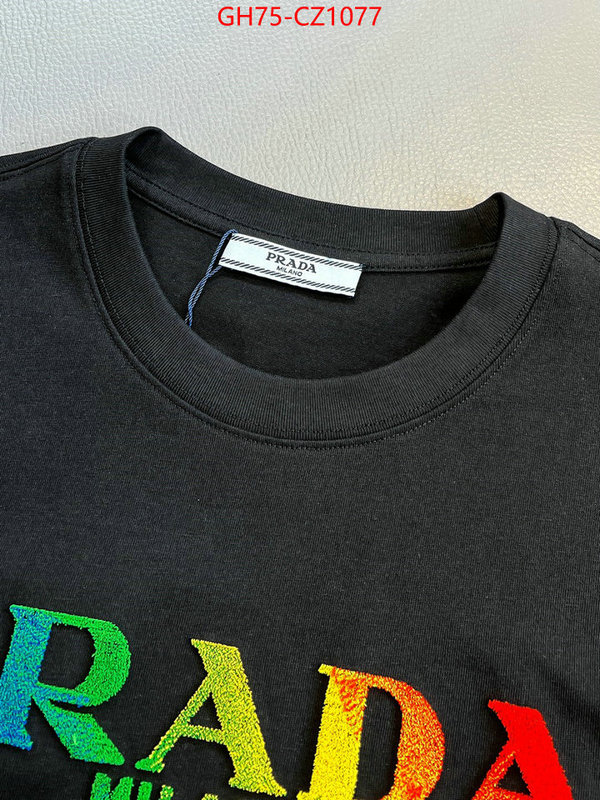 Clothing-Prada how to find designer replica ID: CZ1077 $: 75USD