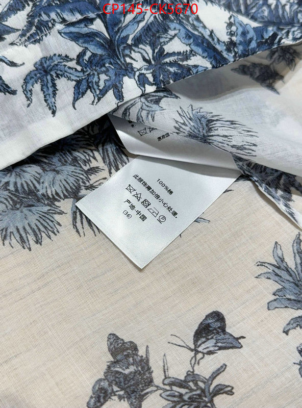 Clothing-Dior wholesale designer shop ID: CK5670 $: 145USD