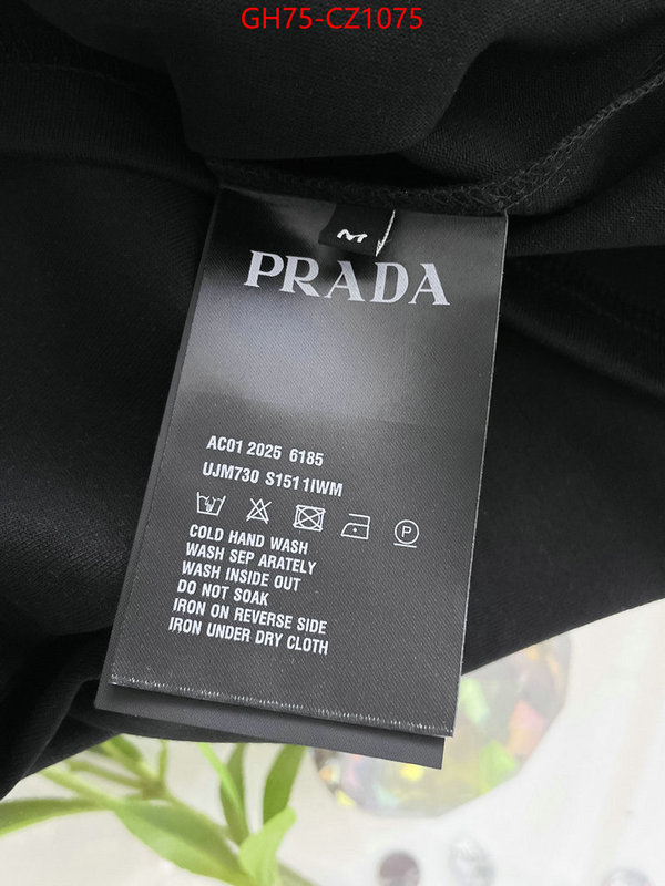 Clothing-Prada highest quality replica ID: CZ1075 $: 75USD
