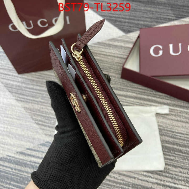 Gucci Bags(TOP)-Wallet- fake designer ID: TL3259 $: 79USD,