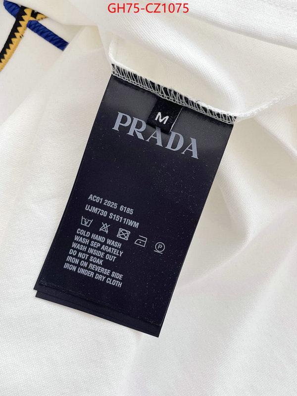 Clothing-Prada highest quality replica ID: CZ1075 $: 75USD