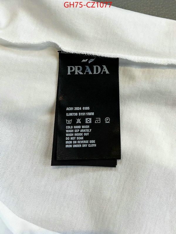 Clothing-Prada how to find designer replica ID: CZ1077 $: 75USD
