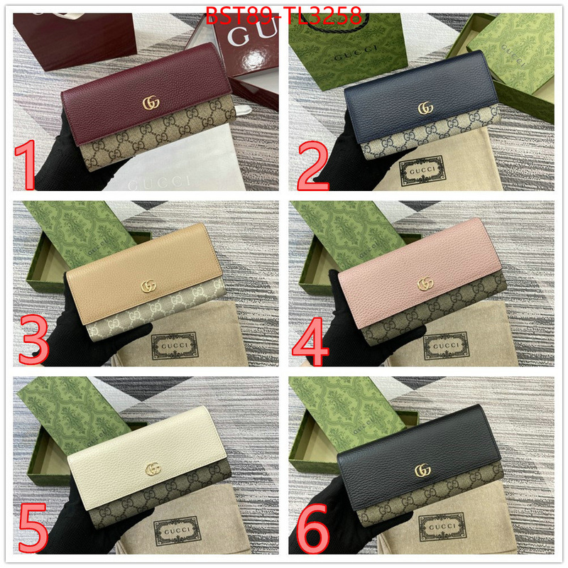 Gucci Bags(TOP)-Wallet- highest quality replica ID: TL3258 $: 89USD,