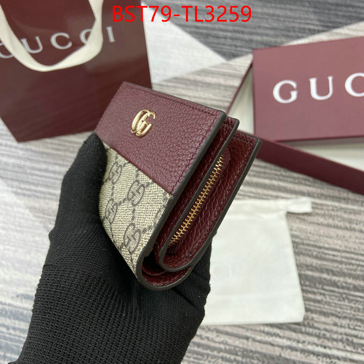 Gucci Bags(TOP)-Wallet- fake designer ID: TL3259 $: 79USD,