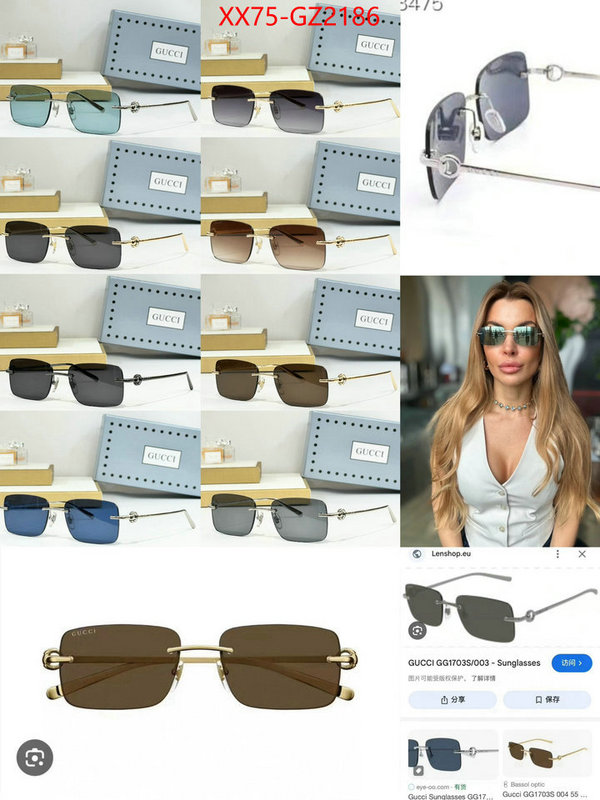 Glasses-Gucci 2024 aaaaa replica 1st copy ID: GZ2186 $: 75USD