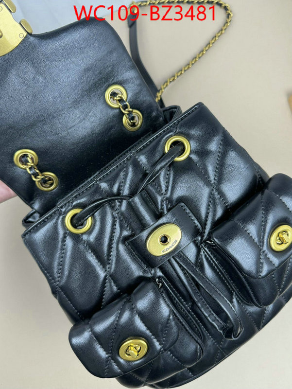 Coach Bags(4A)-Backpack- designer ID: BZ3481 $: 109USD,