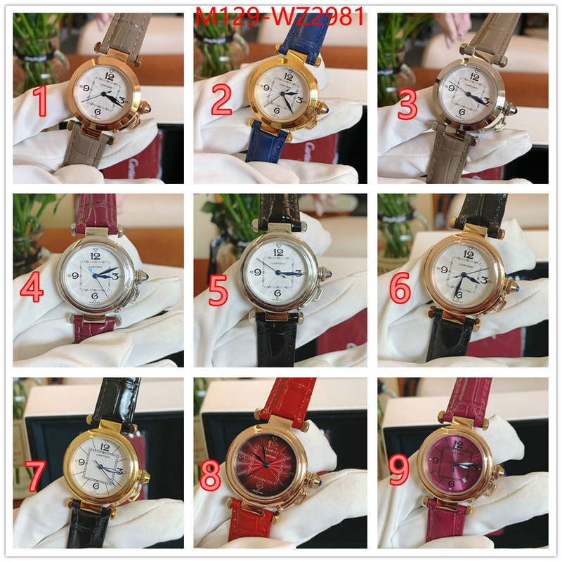 Watch(4A)-Cartier 2024 replica wholesale cheap sales online ID: WZ2981 $: 129USD