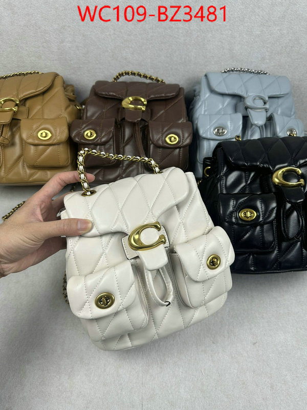 Coach Bags(4A)-Backpack- designer ID: BZ3481 $: 109USD,