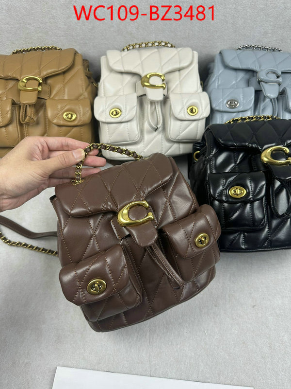 Coach Bags(4A)-Backpack- designer ID: BZ3481 $: 109USD,