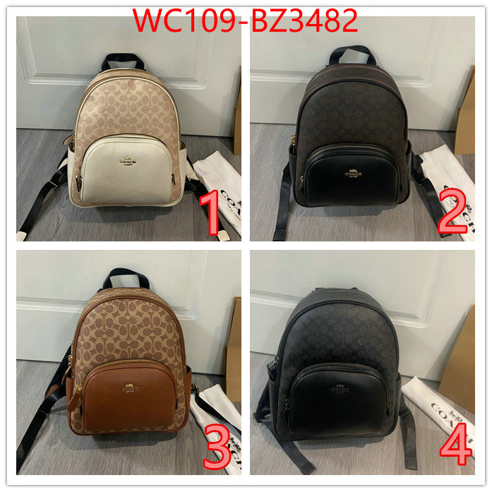 Coach Bags(4A)-Backpack- aaaaa replica ID: BZ3482 $: 109USD,