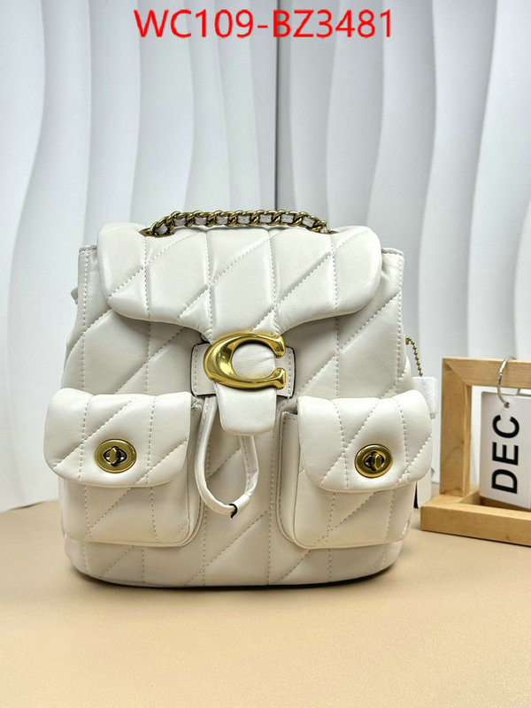 Coach Bags(4A)-Backpack- designer ID: BZ3481 $: 109USD,