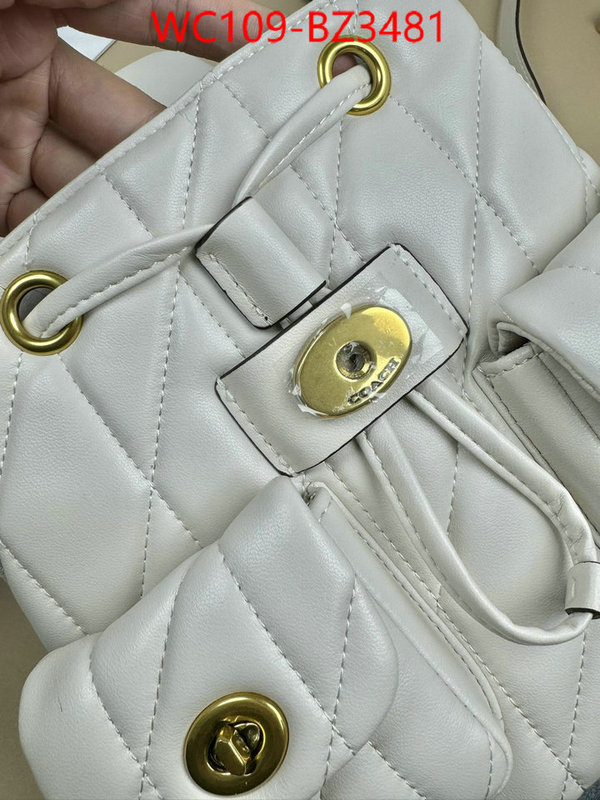 Coach Bags(4A)-Backpack- designer ID: BZ3481 $: 109USD,