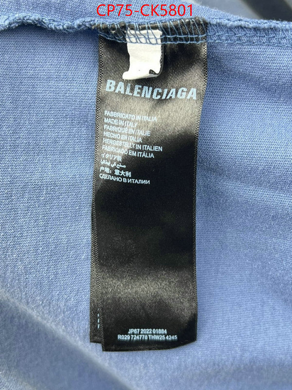 Clothing-Balenciaga designer fashion replica ID: CK5801 $: 75USD