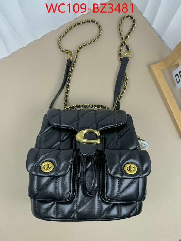 Coach Bags(4A)-Backpack- designer ID: BZ3481 $: 109USD,