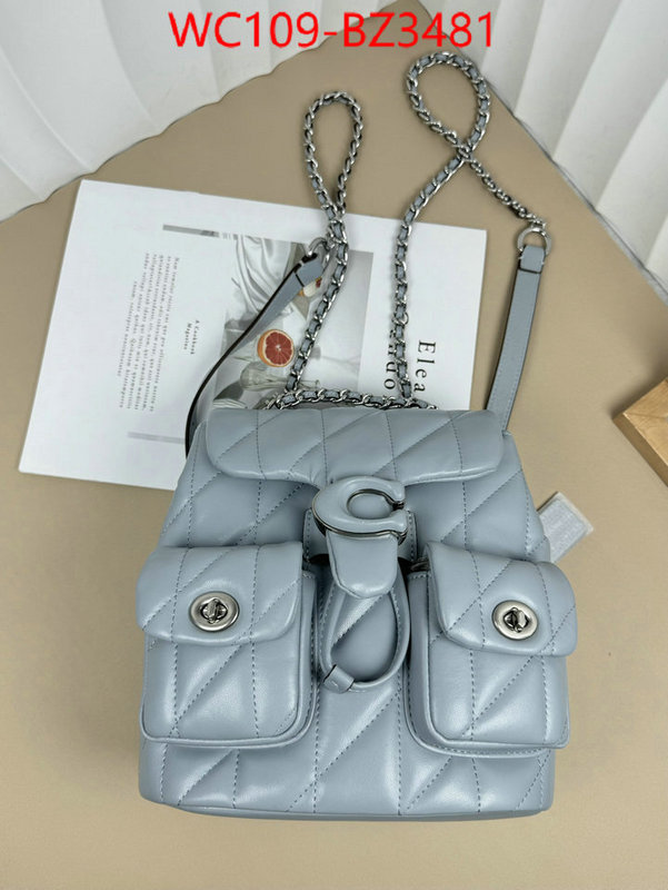 Coach Bags(4A)-Backpack- designer ID: BZ3481 $: 109USD,