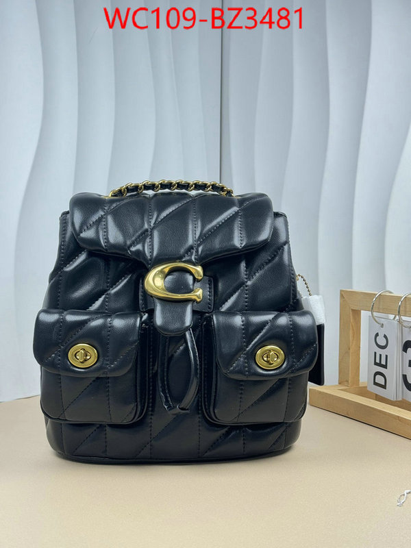 Coach Bags(4A)-Backpack- designer ID: BZ3481 $: 109USD,