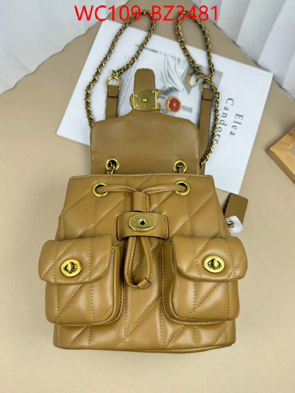 Coach Bags(4A)-Backpack- designer ID: BZ3481 $: 109USD,