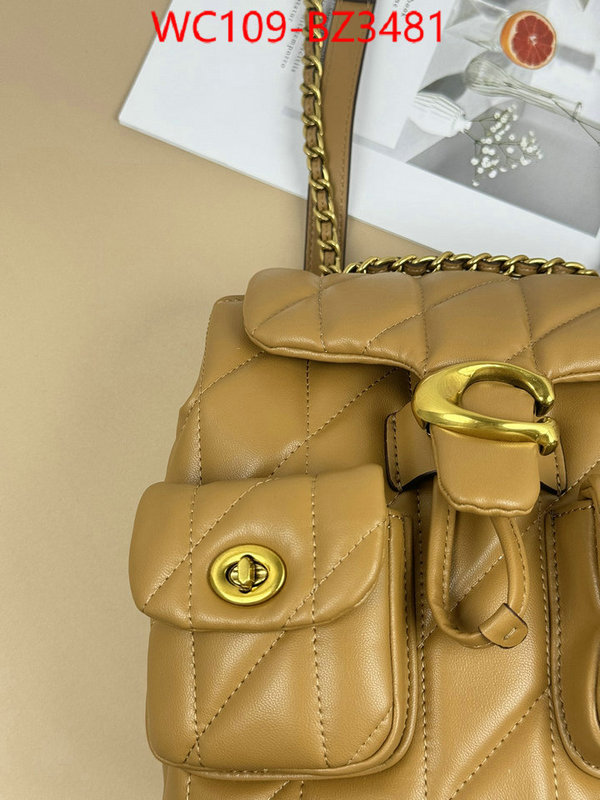 Coach Bags(4A)-Backpack- designer ID: BZ3481 $: 109USD,