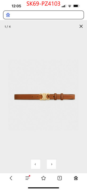 Belts-CELINE aaaaa+ quality replica ID: PZ4103 $: 69USD