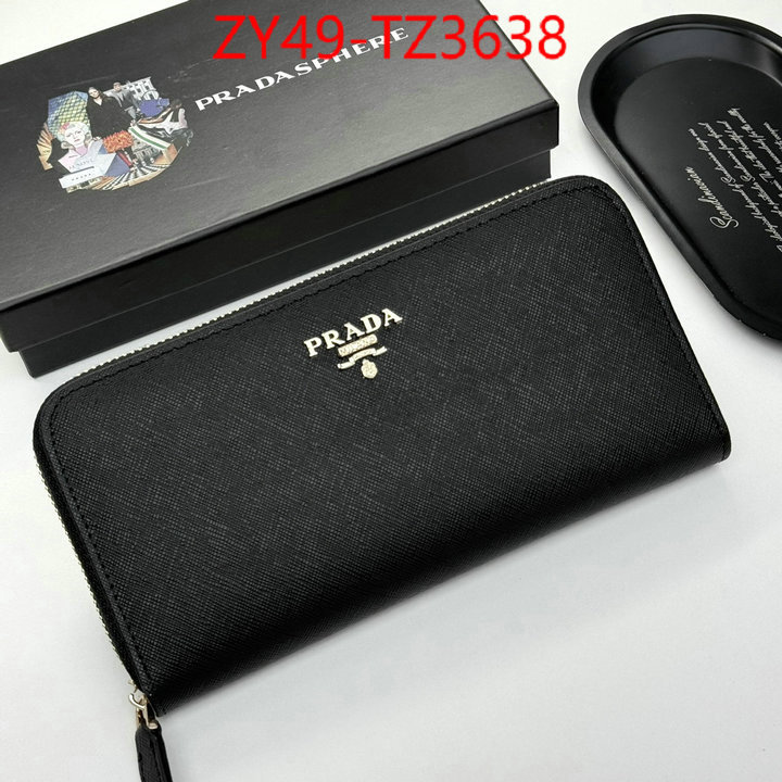Prada Bags(4A)-Wallet high quality designer ID: TZ3638 $: 49USD,