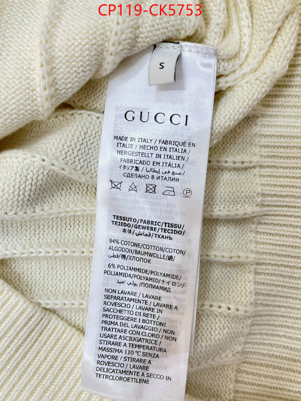 Clothing-Gucci shop cheap high quality 1:1 replica ID: CK5753 $: 119USD