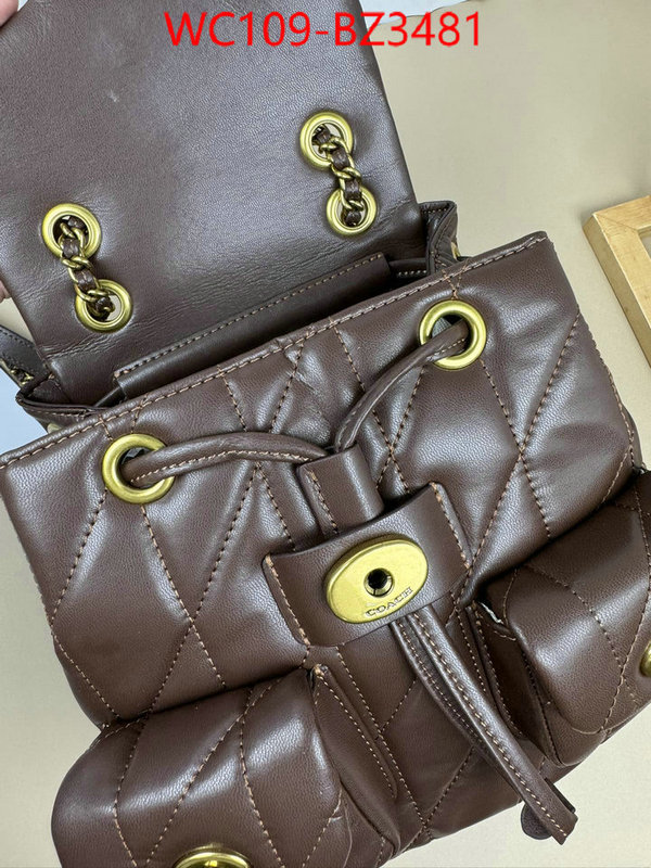 Coach Bags(4A)-Backpack- designer ID: BZ3481 $: 109USD,
