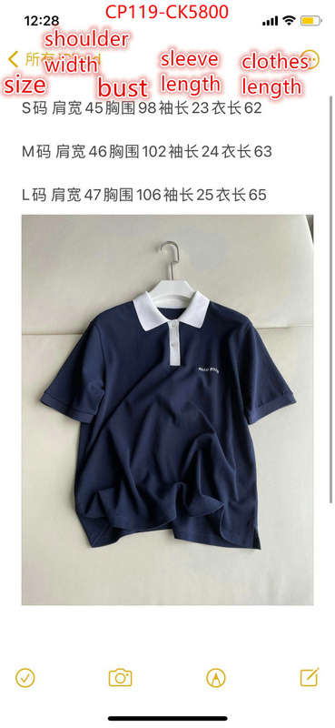 Clothing-MIU MIU copy ID: CK5800 $: 119USD
