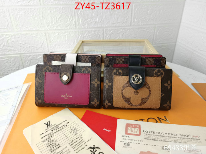 LV Bags(4A)-Wallet designer ID: TZ3617 $: 45USD,