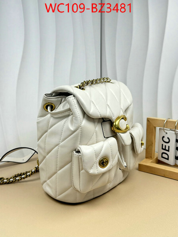 Coach Bags(4A)-Backpack- designer ID: BZ3481 $: 109USD,