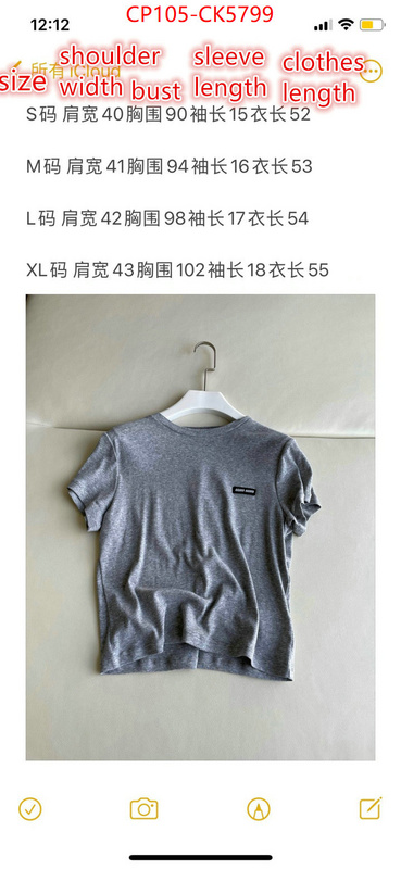 Clothing-MIU MIU replcia cheap ID: CK5799 $: 105USD