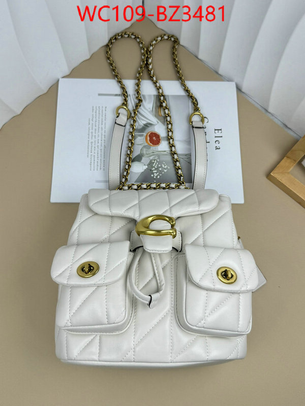 Coach Bags(4A)-Backpack- designer ID: BZ3481 $: 109USD,
