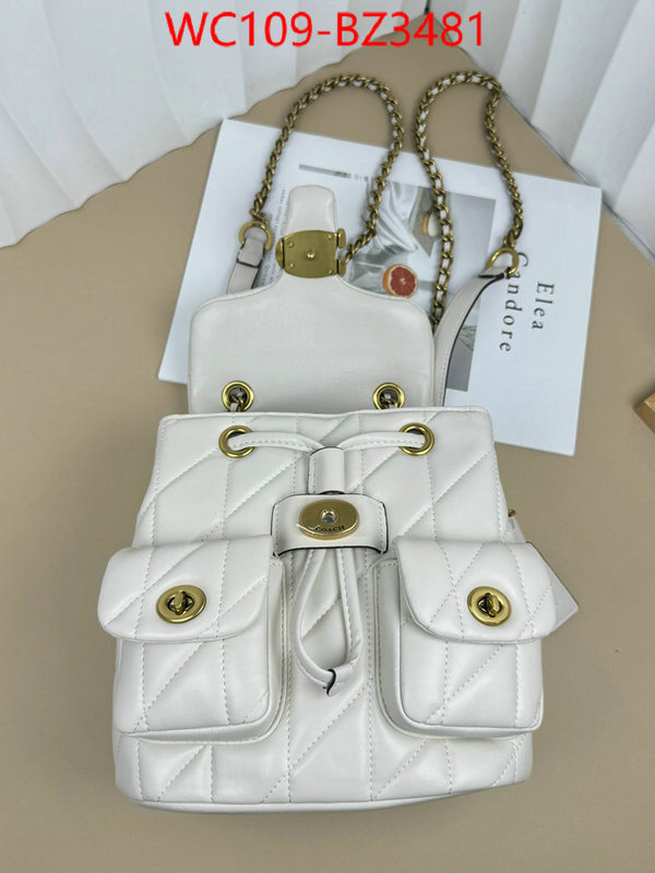 Coach Bags(4A)-Backpack- designer ID: BZ3481 $: 109USD,