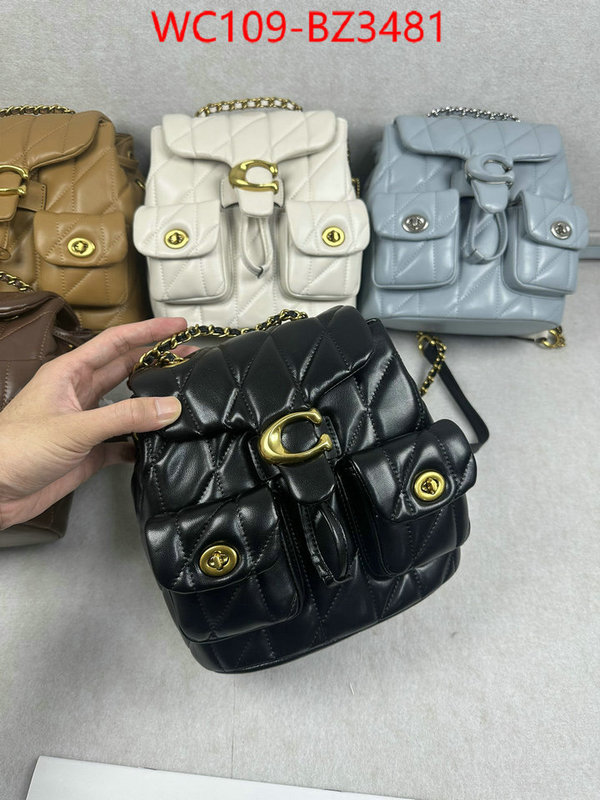 Coach Bags(4A)-Backpack- designer ID: BZ3481 $: 109USD,