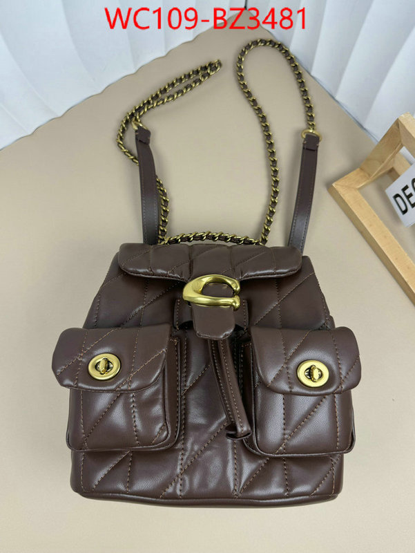 Coach Bags(4A)-Backpack- designer ID: BZ3481 $: 109USD,