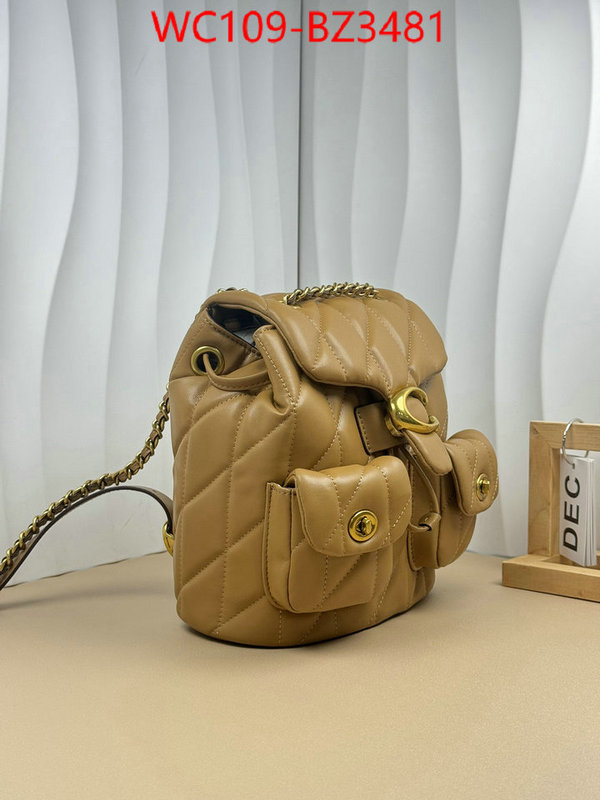 Coach Bags(4A)-Backpack- designer ID: BZ3481 $: 109USD,