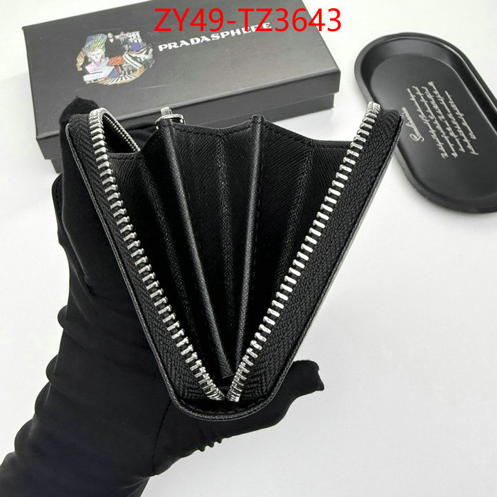 Prada Bags(4A)-Wallet the highest quality fake ID: TZ3643 $: 49USD,