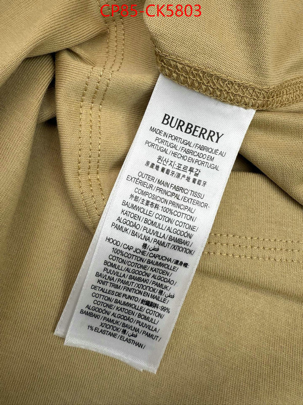 Clothing-Burberry shop cheap high quality 1:1 replica ID: CK5803 $: 85USD
