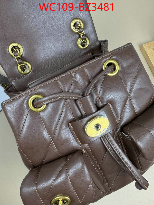 Coach Bags(4A)-Backpack- designer ID: BZ3481 $: 109USD,