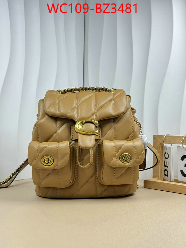 Coach Bags(4A)-Backpack- designer ID: BZ3481 $: 109USD,