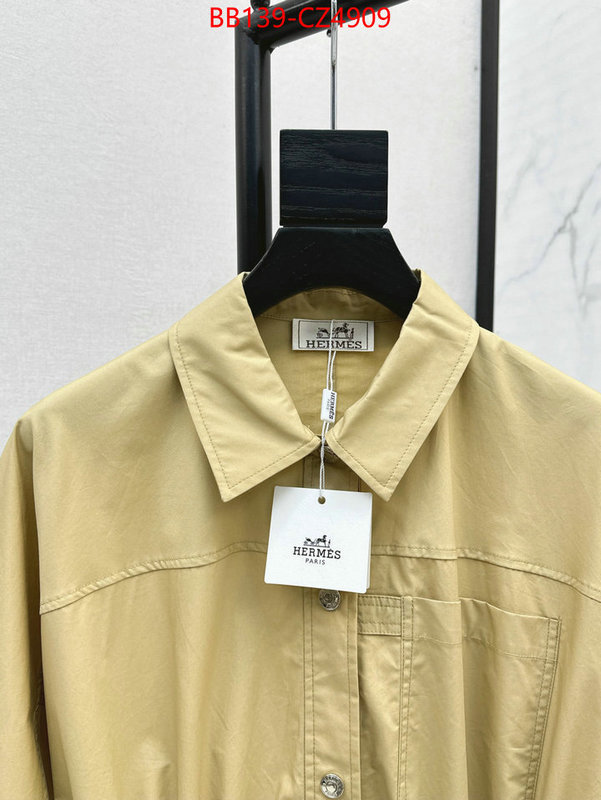Clothing-Hermes brand designer replica ID: CZ4909 $: 139USD