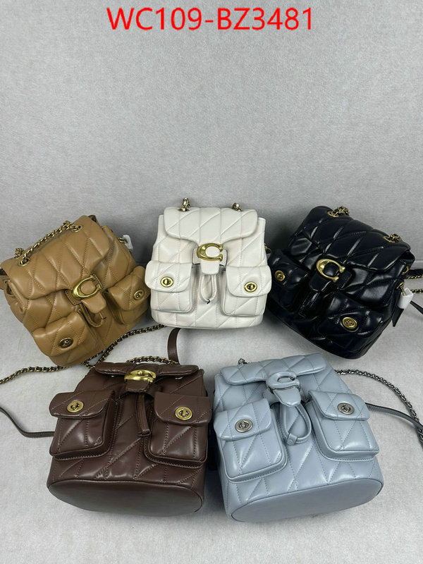 Coach Bags(4A)-Backpack- designer ID: BZ3481 $: 109USD,