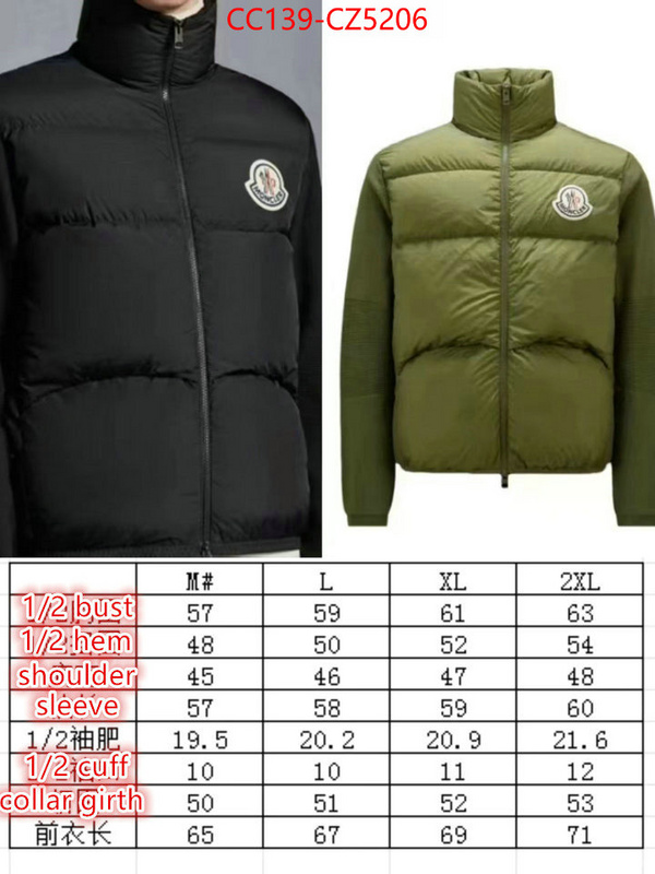 Down jacket Men-Moncler high quality happy copy ID: CZ5206 $: 139USD