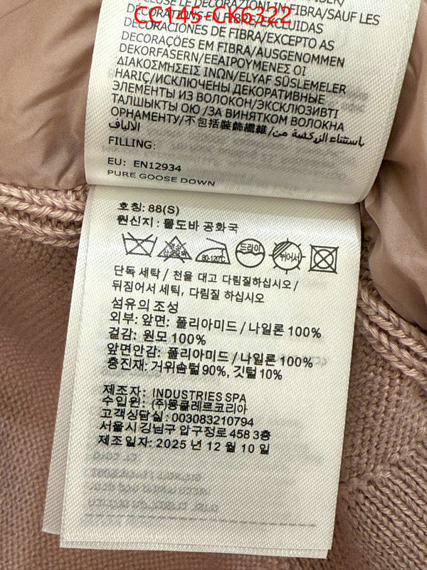 Down jacket Women-Moncler supplier in china ID: CK6322 $: 145USD