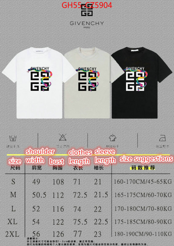 Clothing-Givenchy shop ID: CZ5904 $: 55USD