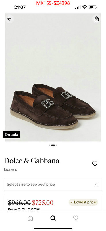 Men Shoes-DG practical and versatile replica designer ID: SZ4998 $: 159USD
